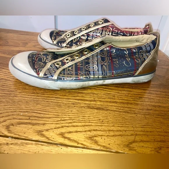 Coach Barrett Tartan Graffiti Sneakers 8.5 - Picture 4 of 11